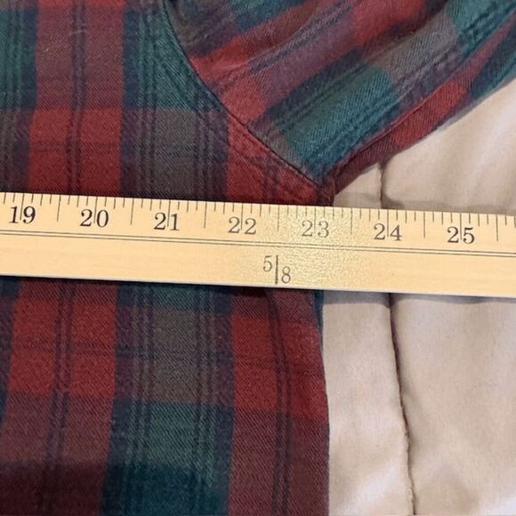 L.L. Bean Scotch Plaid Flannel Buchanan Traditional Red Green Blue Size Large - Picture 6 of 9